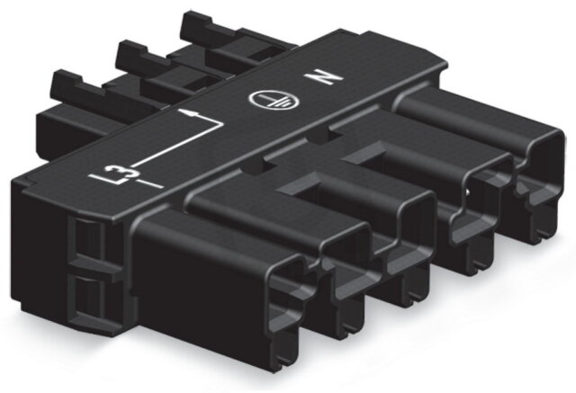 Spojka 5pól./3pól. Kód. A černá WAGO 770-903