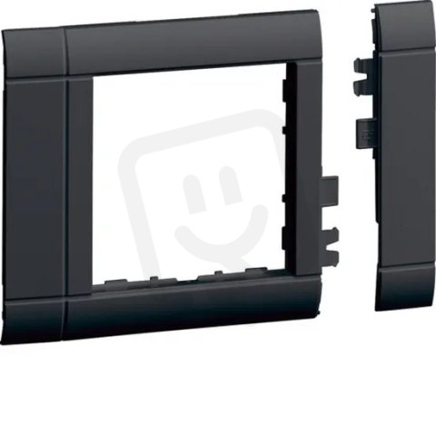 Modulární rám přístroje 55x55 mm, šířka 80 mm, bezhalogenový, grafit. černá