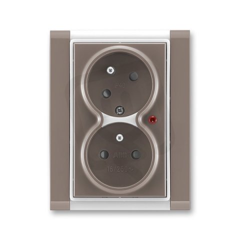 Dvojzásuvka s ochranou přepětí s opti 5593F-C02357 26 lungo/mléčná bílá Time ABB