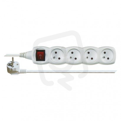 Prodlužovací kabel 2m/4 zásuvky/s vypínačem/bílý/PVC/1mm2 EMOS P1412