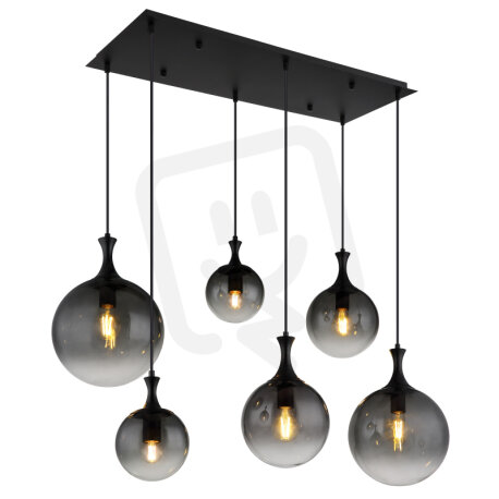 Závěsné svítidlo DALTON černá 6x40W E27 IP20 GLOBO 15885-6H
