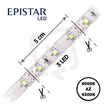 LED pásek 60LED/m IP65 4300K bílá 5m 13W