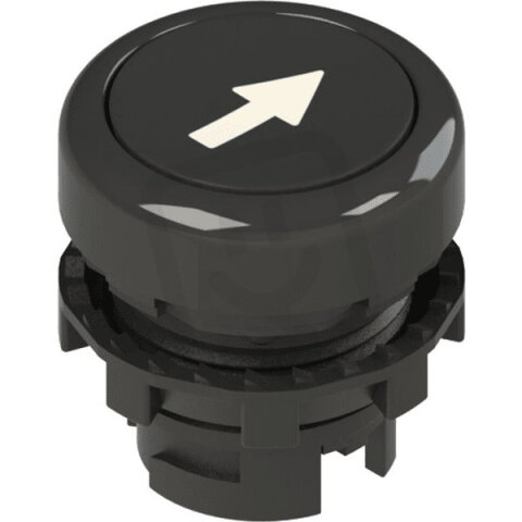 PIZZATO Tlačítko, 20 mm (R), černé, symbol ŠIPKA NAHORU, černý plast. kroužek