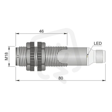 Optoelektronický senzor d18 mm AECO FT18SP-CBE H