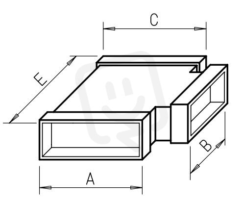 Ploché plastové potrubí T-kus FK-T 150/150/150 HELIOS 2921
