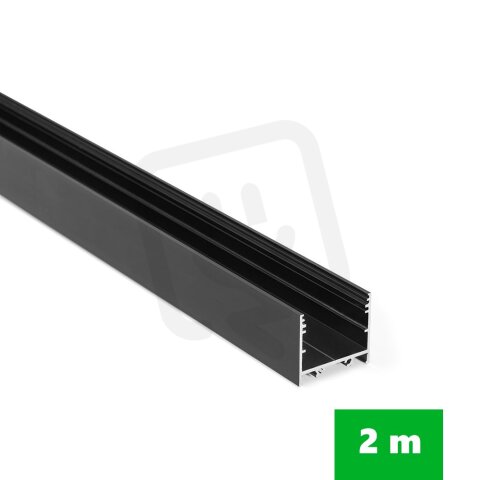 AL profil FKU78-02 pro LED, bez plexi, 2m, černý elox FK TECHNICS 4739562