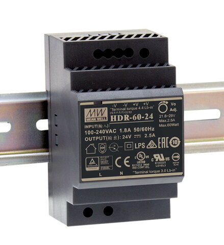 Napájecí zdroj na DIN 54W 12V MEAN WELL HDR-60-12