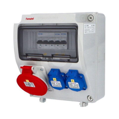 Zásuvková skříň FAMATEL vf185-6kA IP54 jištěná bez chrániče