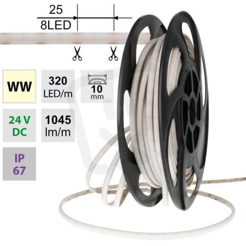 LED pásek SOB WW, 320LED/m, 10W/m,5M