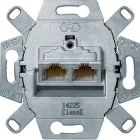 Zásuvka datová, 2x RJ 45, FTP, Cat.6/ Class E, modul přístroje HAGER WDF410866