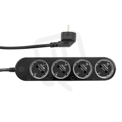 Chytrá zásuvková lišta SHELLY POWER STRIP 4 GEN4 BK,WiFi,BT,Zigbee,Matter,černá