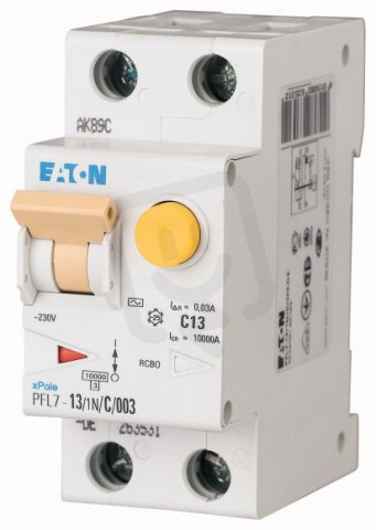 Chránič s jističem 10A PFL7-13/1N/C/003-A 1+N C 0.03A 13A EATON 263532