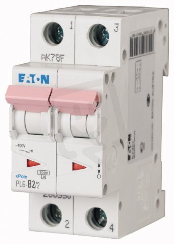 Jistič PL6-C2/2 char C, 2-pólový, 6kA, 2A EATON 286562