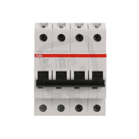S204-D4 4 fázový jistič 4 A char. D 6kA ABB 2CDS254001R0041