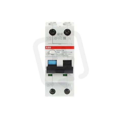 ABB DS201 M C20 AC30 kombinace jistič/chránič 2P (1P+N) 20A 30mA C 10kA AC