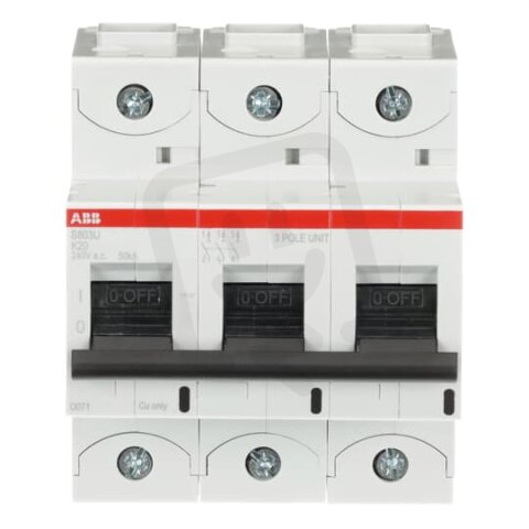 S803U-K20 jistič char. K 3P 20A 240V AC ABB 2CCS863017R0487