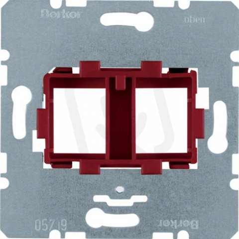 Nosná deska s červeným úchytem pro 2-nás. Modular-Jack BERKER 454101