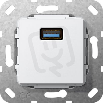 USB 3.0 A krátký kabel vložka čistě bílá GIRA 568303