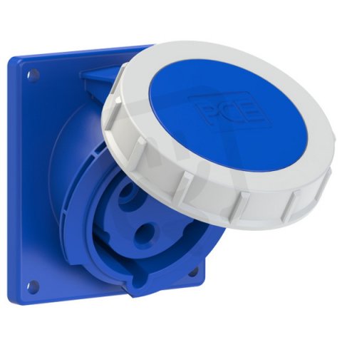 zásuvka vestavná 3P, 32A/230V, 6h, IP67, šikmá, příruba 92x100mm PCE 4232-6