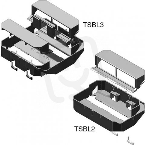 Adaptér boční montáž, pro NEO box, 4 moduly, RAL 9011, PP HL SYSTEM HL TSBL2