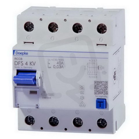 Proudový chránič DFS4 016-4/0,10-A KV 4P, 16 A, 0.10 A DOEPKE 09115909