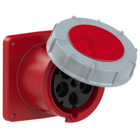 zásuvka vestavná 5P 125A/400V 6h IP67 příruba 120x120mm přímá POWER TWIST