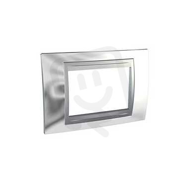 Unica Top rámeček trojmodulový Cromo lesk/Aluminium SCHNEIDER MGU66.103.010
