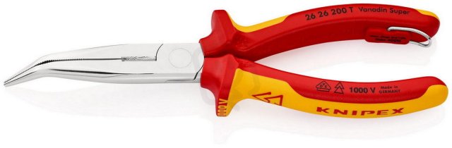 Půlkulaté kleště s břity (úzké ploché kleště) 200 mm KNIPEX 26 26 200 T BK