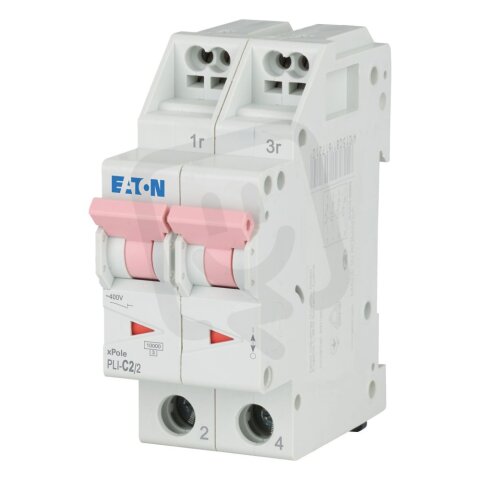 PLI-C2/2 Jistič PLI (bezšroubové svorky nahoře) char C 2-pólový 10kA 2A 101294