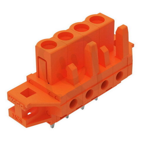 Pružinová svorkovnice THT rovná 5,08 mm oranžová 4pól. WAGO 232-164/031-000