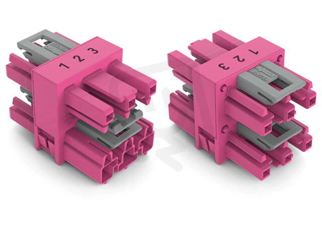 Rozdělovač s 3 výstupy 3pól. Kód. B Růžová WAGO 770-1716