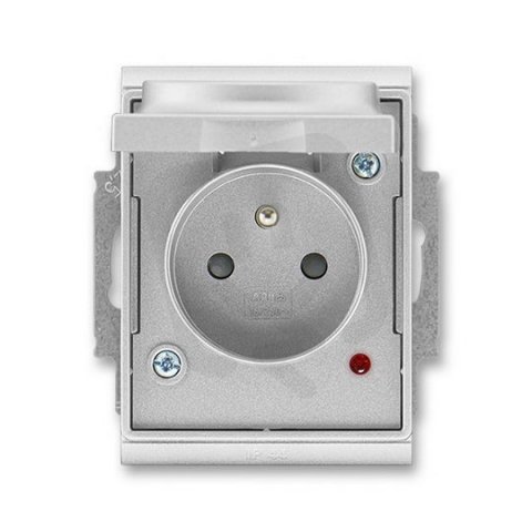 ABB Time Zásuvka jednonás.s clon.,sVíčkem,s ochraným před přepětím,IP44