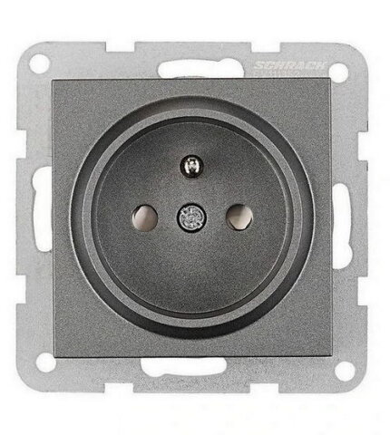 Zásuvka ČSN bezpečnostní clonka, šroubové svorky, antracit SCHRACK EV111352--