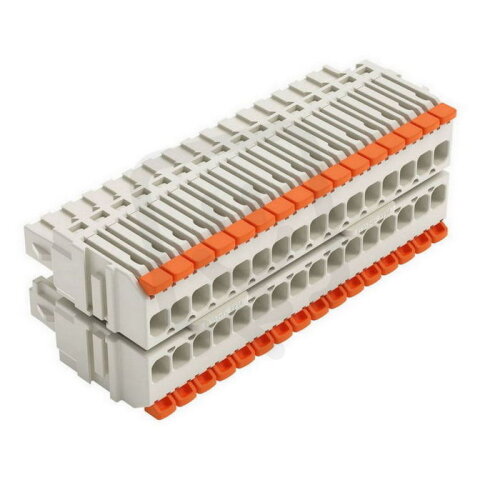 1vodičová pružinová svorkovnice, 2řadá, Páčka, Push-in CAGE CLAMP, Světle šedá