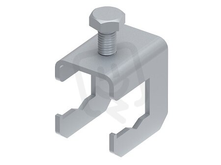 Vroubkovaná svorka na armování na drát a pásku, drát 8/10mm, páska 30mm, StZn