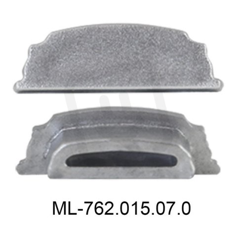 Koncovka bez otvoru pro PI, stříbrná barva, 1ks MCLED ML-762.015.07.0