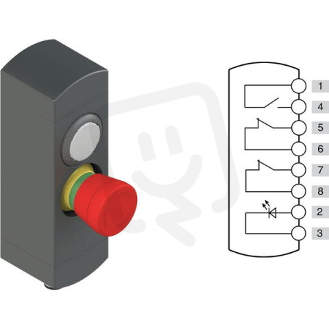 Ovládací jednotka BN 2 prvky (konfigurace A01) 1NO, Konektor M12, 8 pólů, IP65