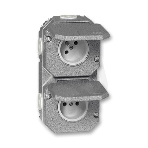 Dvojzásuvka ABB GARANT s ochrannými kolíky, s víčkem, Al IP55, IK08 5518N-C22750