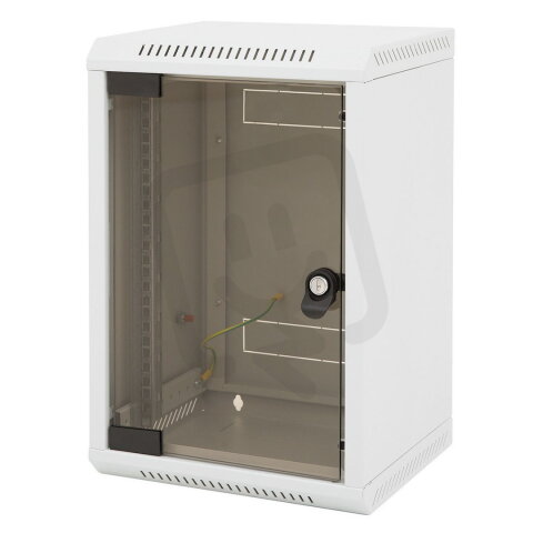 10'' rozvaděč jednodílný 6U/260mm celoskleněné dveře TRITON RBA-06-AS3-CAY-C1