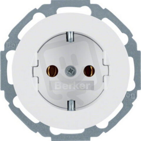 Zásuvka, SCHUKO, 16 A, 250V, bezšroub. svorky, Serie R.classic, bílá, lesk