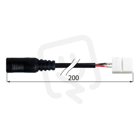 Power konektor pro LED pásky o šíři 8 mm zásuvka s připojením k pásku