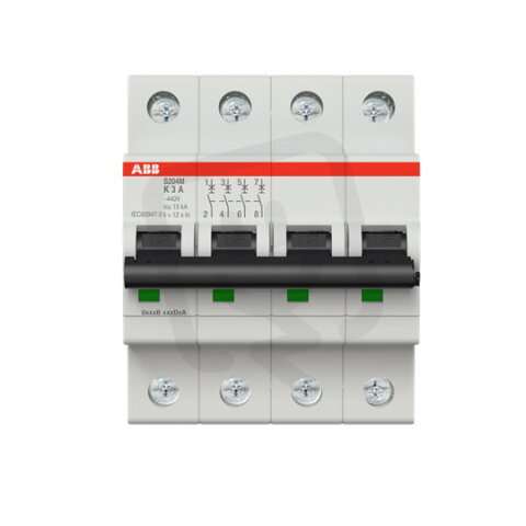S204M-K3 4 fázový jistič 3 A char. K 10kA ABB 2CDS274001R0317