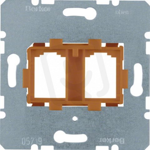 Nosná deska s oranžovým úchytem pro 2-nás. Modular-Jack BERKER 454109