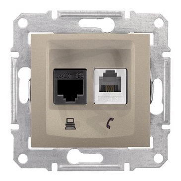 Sedna Zásuvka telefonní RJ11 a datová 1xRJ45 kat6 UTP Titan SCHNEIDER SDN5200168