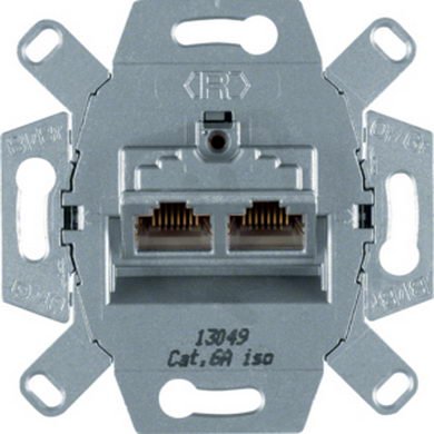 Zásuvka datová, 2x RJ 45, 8/8 pólová, FTP, Cat.6A ISO/ třída E BERKER 4587