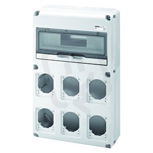 Q-DIN Rozvodnice prázdný,14M 6 zásuvek 510x320x120mm IP65 GEWISS GW68008N