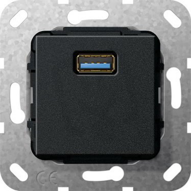 USB 3.0 A krátký kabel vložka černá m GIRA 568310