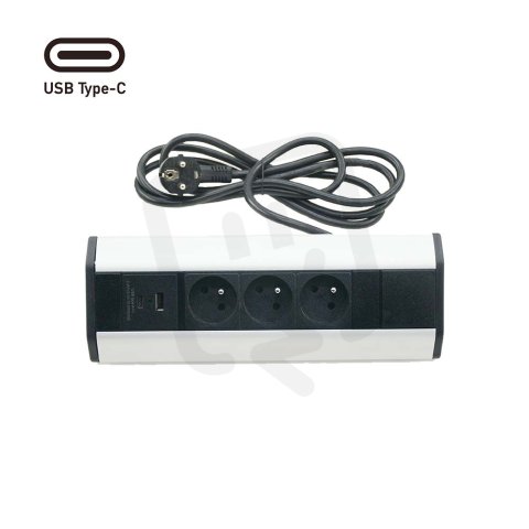 Rohová zásuvková lišta 3x 230V + USB A 3,1 A + USB C 15,5 W FK TECHNICS 4739533