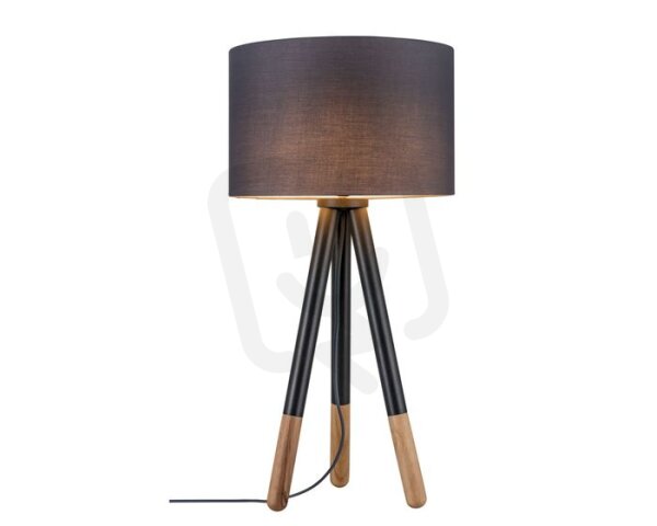 Stolní lampa Neordic Rurik látkové stínidlo šedé/dřevo 796.35 PAULMANN 79635