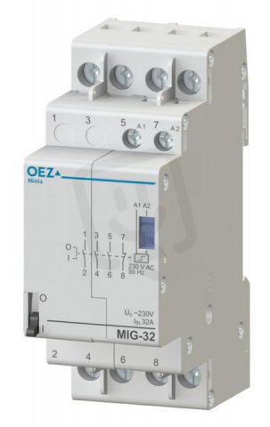 MIG-32-40-A024 Impulzní relé Ith 32A,Uc AC 24 V, 4x zapínací kontakt OEZ:43260